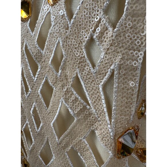 Tadashi Shoji Gold Sequin & Bead Embellished Sleeveless Dress Size 6 NWT - Picture 16 of 16